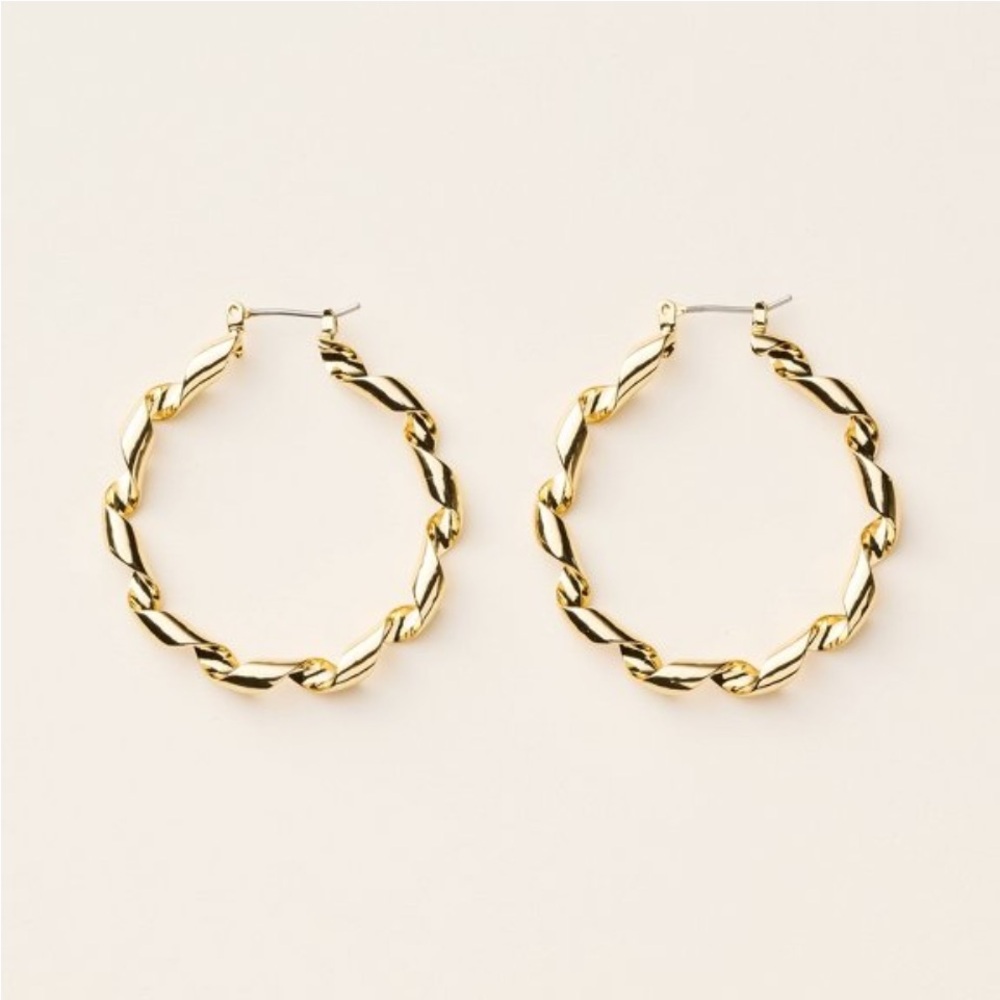 NWT Kate Spade x Target Gold metal twisted Hoop Earrings